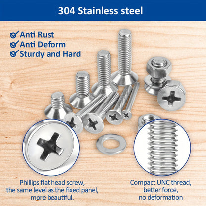 1575pcs 304 Stainless Steel Nuts and Bolts Assortment Kit for Entryways, Bedrooms and Living Spaces