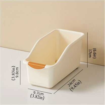 Two-Piece Open-Top Plastic Storage Bin Set with Curved Fronts and Random Color Selection for Cabinets