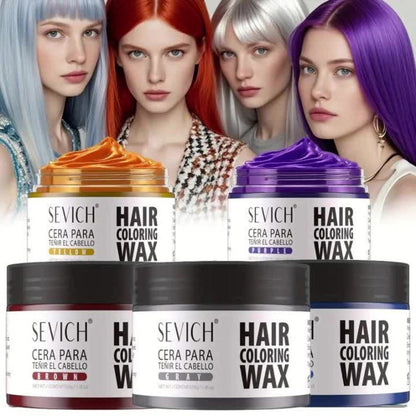 Temporary Hair Color Wax with Strong-Hold Styling Formula in Ten Shades for Parties and Costumes
