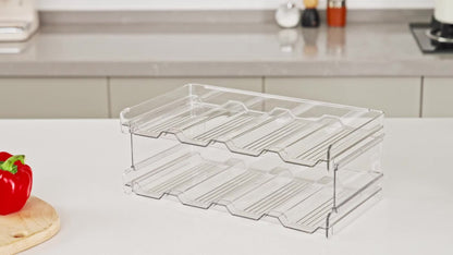 Water Bottle Rack Kitchen Organizer Stackable Plastic Holder with 5, 6, 8, 9, 11 or 12-Bottle Options