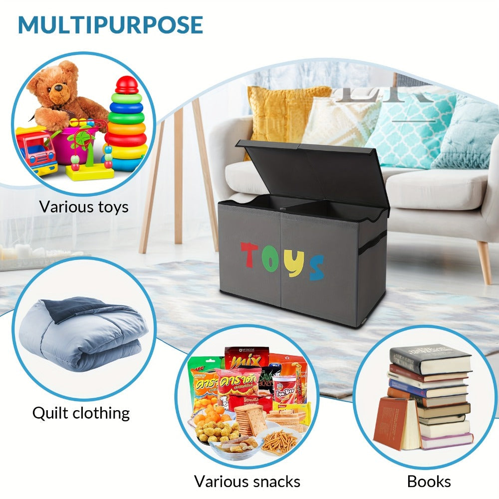 Extra Large Collapsible Kids Storage Chest with Lid – 31.7 Gal Toy Box Organizer Bins for Boys Girls Bedroom Nursery Living Room