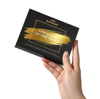Lash Lift Kit & Brow Lamination Tint Set — 2-in-1 Eyelash Perm & Eyebrow Lamination with Black Brown Tint Dye, 4-6 Week Long-Lasting Results, DIY Home or Salon Use, Complete Beauty Kit for Women