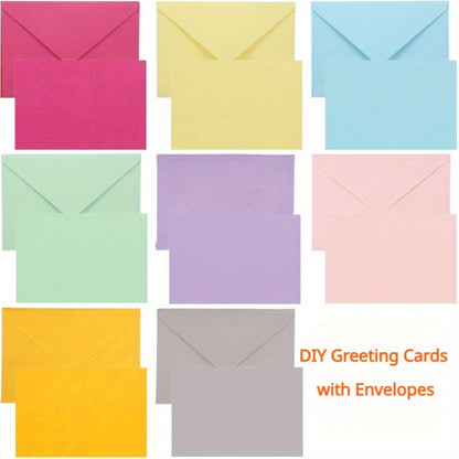 Blank Cards with Envelopes 4x6 Inch | 40 or 80 Sets Colorful Rainbow DIY Greeting Cards | Single Panel Holiday Christmas Birthday Note Cards Bulk Set | A Colors & B Colors for Crafts, Invitations, Thank You