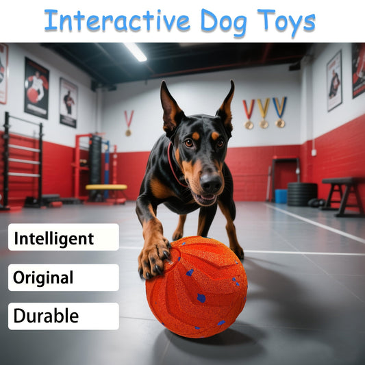 Dog Toy USB Rechargeable Interactive Ball with Automatic Rolling, Spinning, Tap Play and Sleep Mode