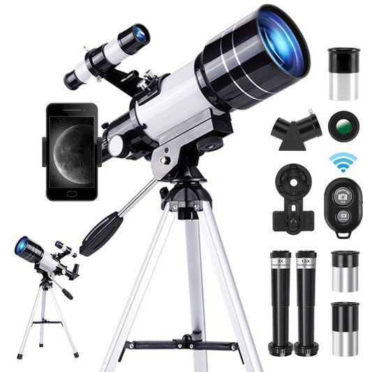 150X Telescope 70mm Aperture for Adults High Power Portable Monocular with Tripod Phone Holder Eyepiece Barlow Lens for Stargazing Nature Viewing Bird Watching Education Gift