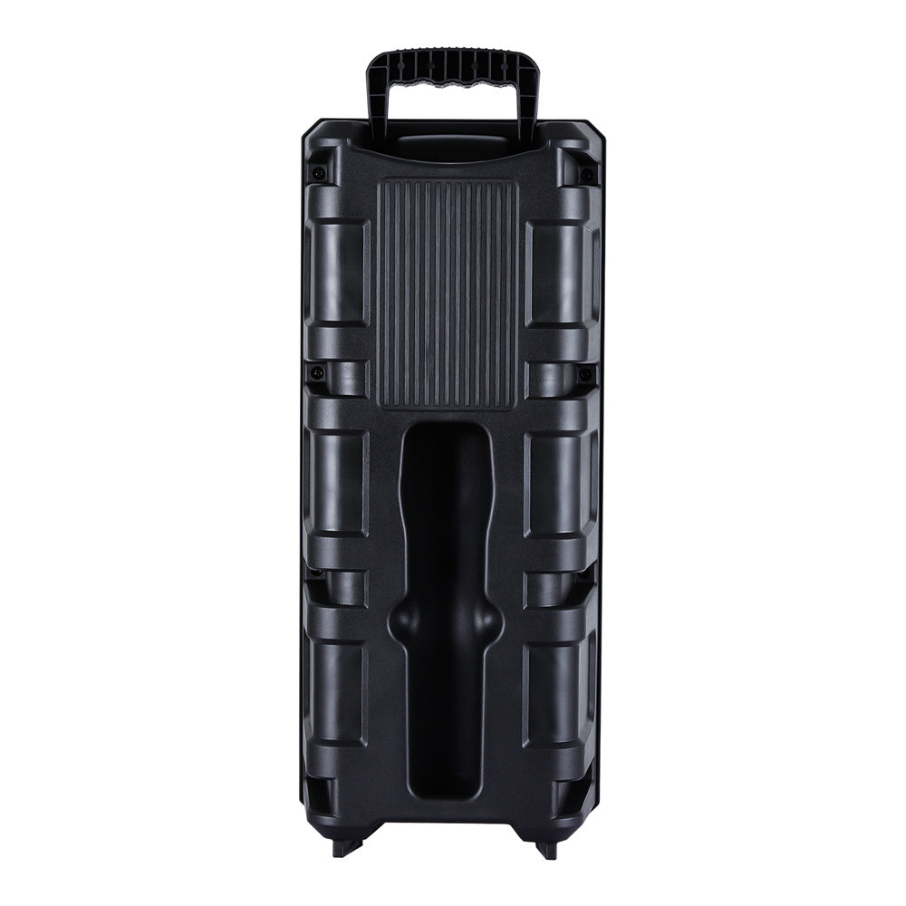 Bluetooth Speaker DAFENG Dual 6.5-Inch Karaoke Trolley with Wired Microphone, LED Lights, USB, TF and AUX