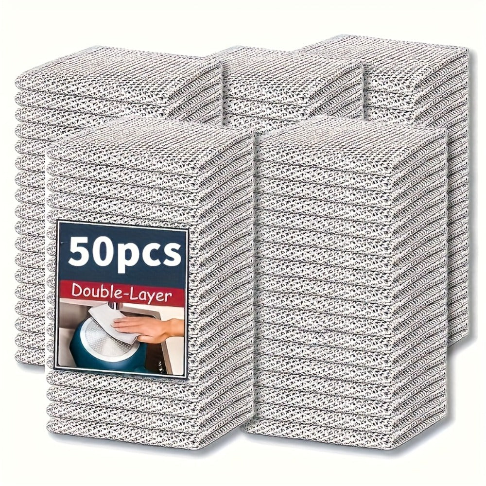 Stainless Steel Kitchen Scrubber Wire Cleaning Cloth Scratch Resistant Reusable Dish for Home Cooking, Dining and Outdoor Meals
