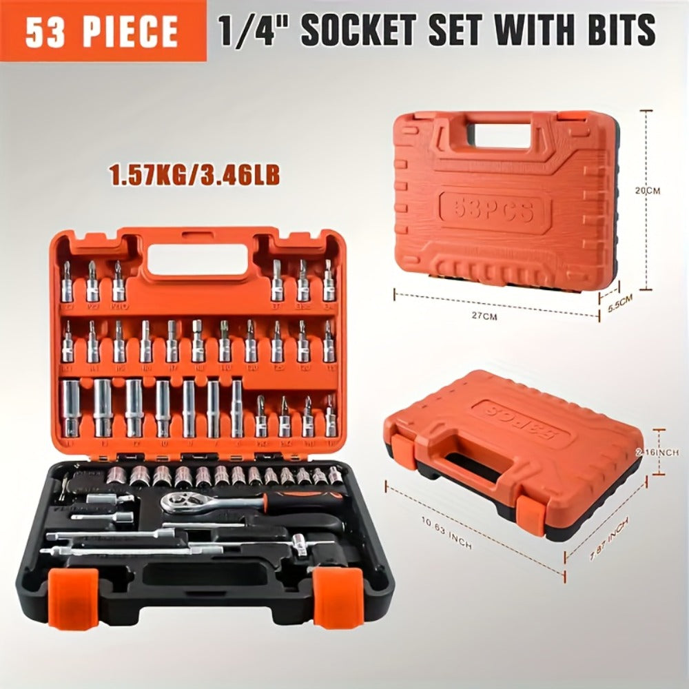 Home and Automotive Repair Tool Kit with Storage Case in 55-, 82-, 94- or 121-Piece Configurations