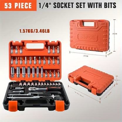Home and Automotive Repair Tool Kit with Storage Case in 55-, 82-, 94- or 121-Piece Configurations