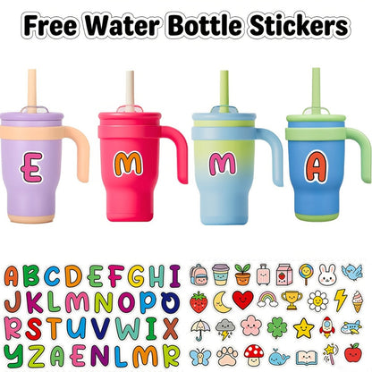 Insulated Tumbler 14oz Stainless Steel with Handle, Straw, Two-Way Lid and Ten Color Options