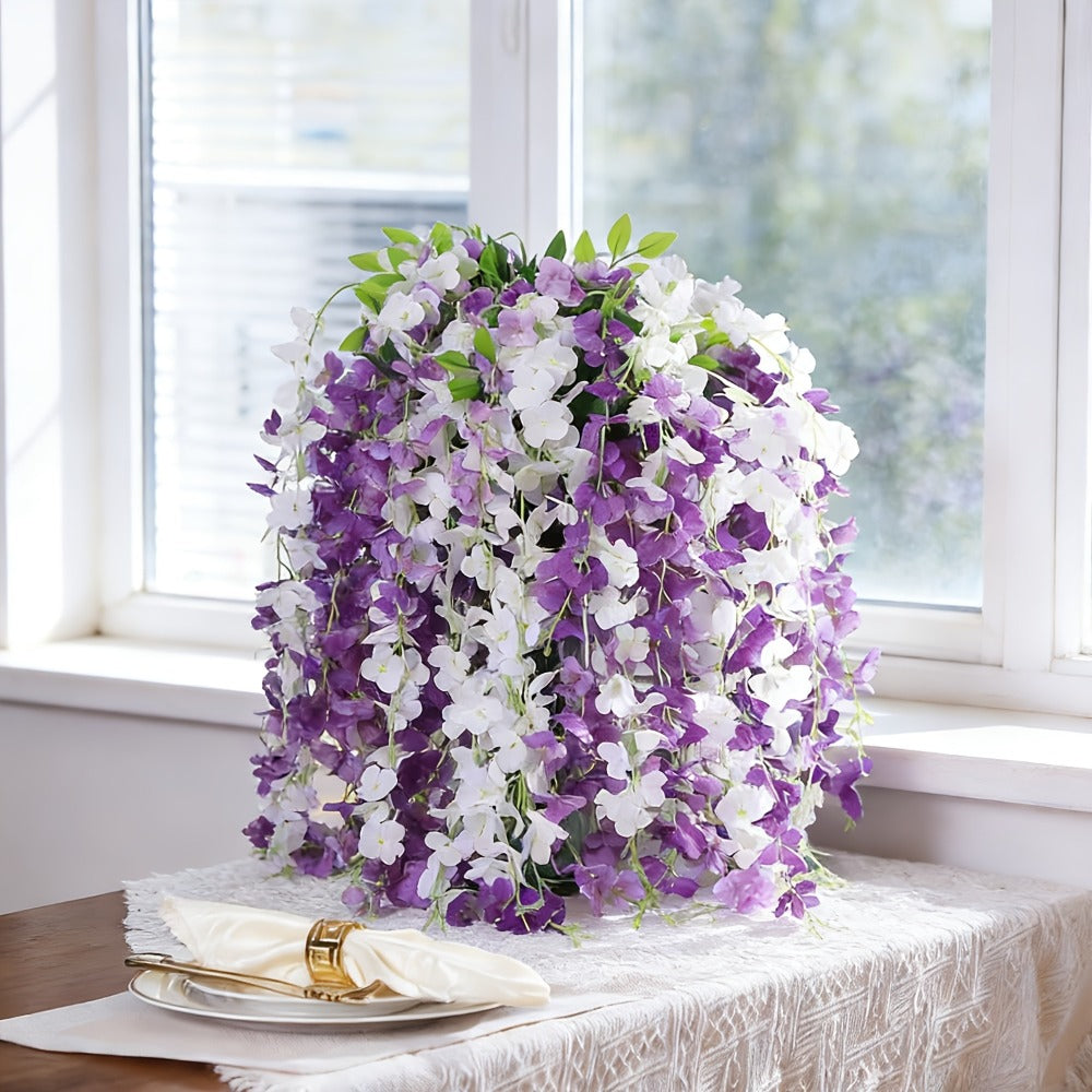 Artificial Flowers 24-Pack Wisteria Vine Garland with 3.6FT Silk Strands in Five Color Options