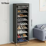 Gray 10-layer shoe rack