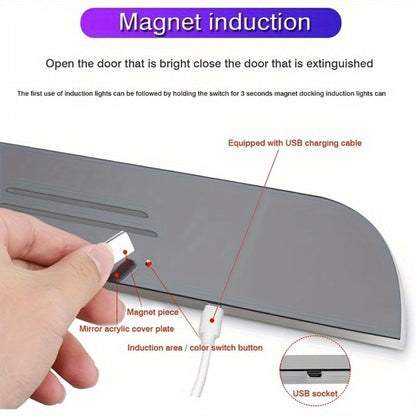 LED Door Threshold Welcome Light 4 Pack Wireless - Auto Motion Sensor, 7 Preset Colors, No Wiring