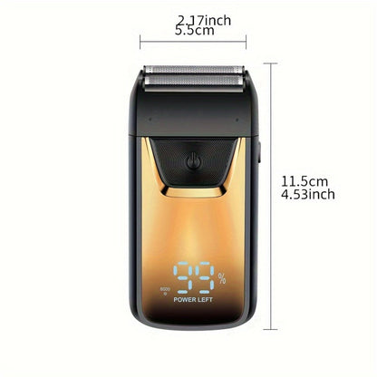 Electric Shaver Rechargeable Cordless Razor and Hair Trimmer in Gold for Face, Beard and Hair Grooming