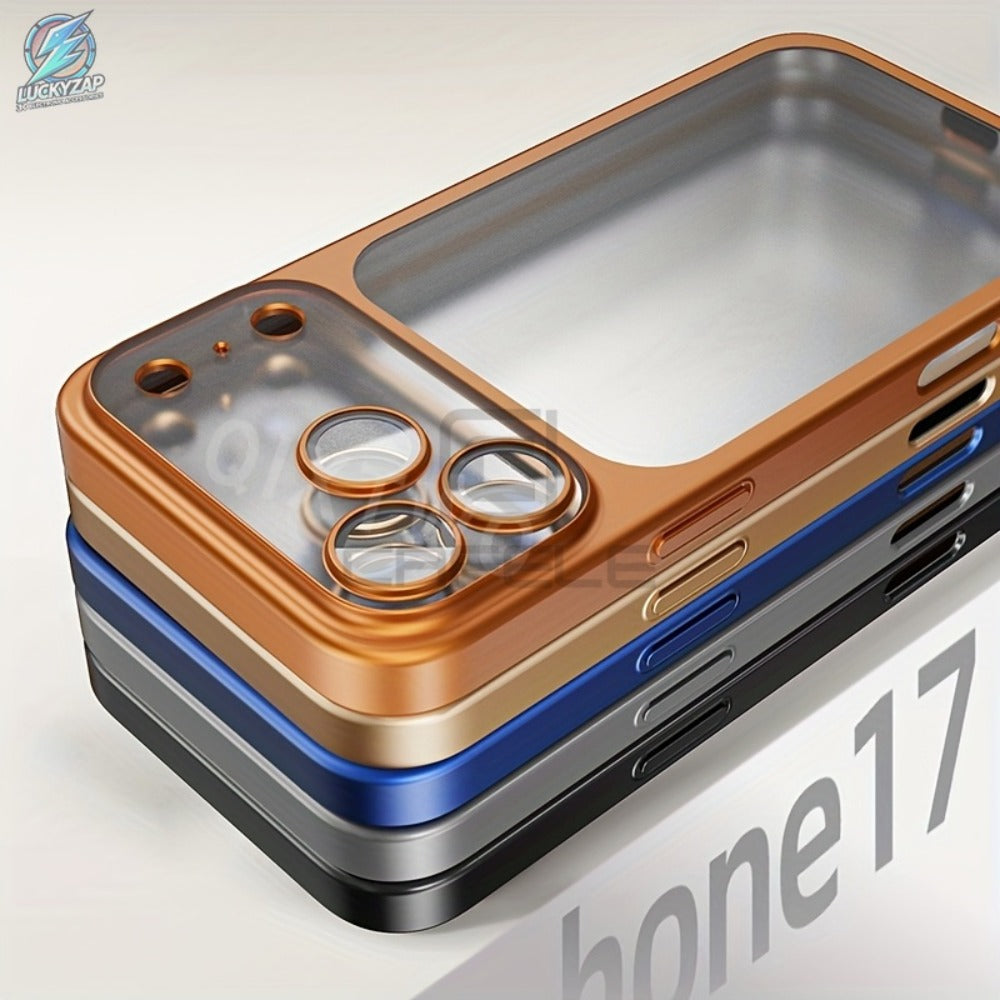 Phone Case Matte Frosted Clear Cover with Built-In Lens Film and Wireless Charging for Select iPhone 12–17 Models