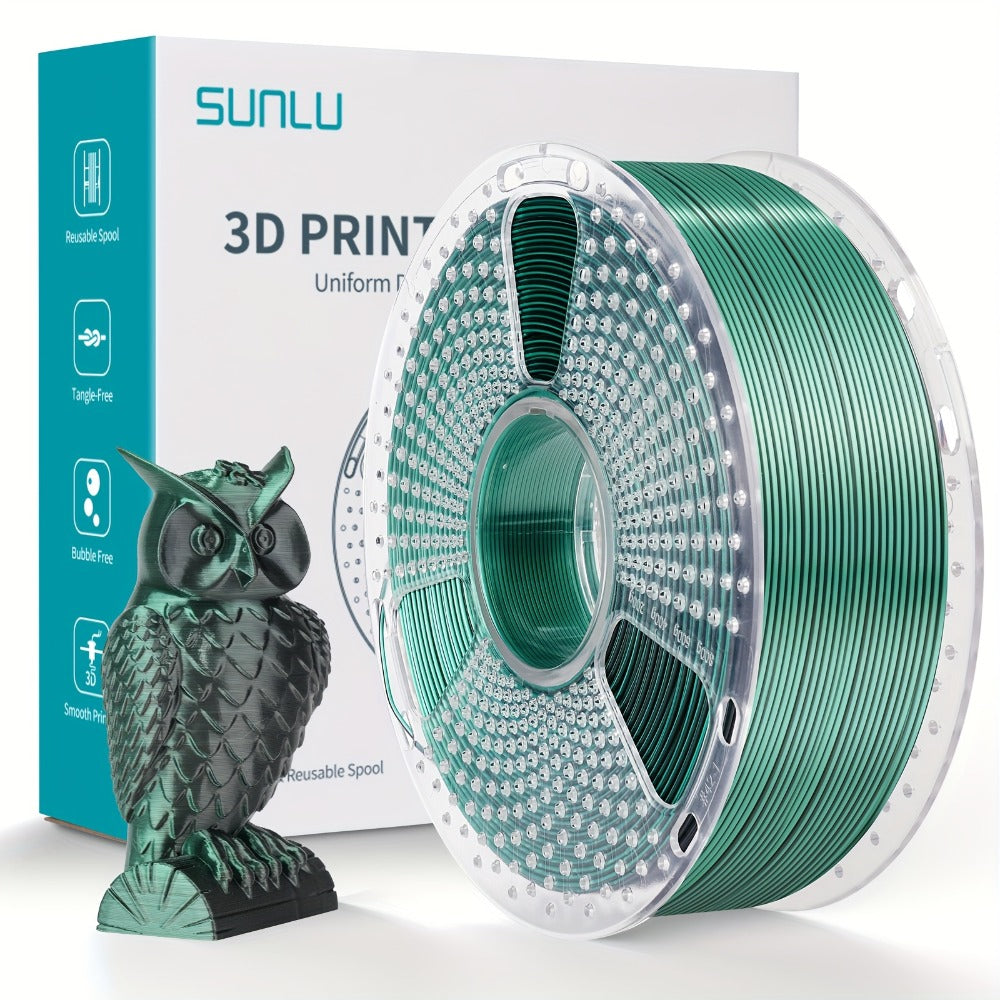 Dual Color Silk PLA Plus Filament 1.75mm 1kg – Shiny Gradient Texture High Toughness Low Shrinkage ±0.02mm 3D Printing Filament 2.2lb | Smooth Surface PLA+ for FDM 3D Printers Decorative Prints Gifts