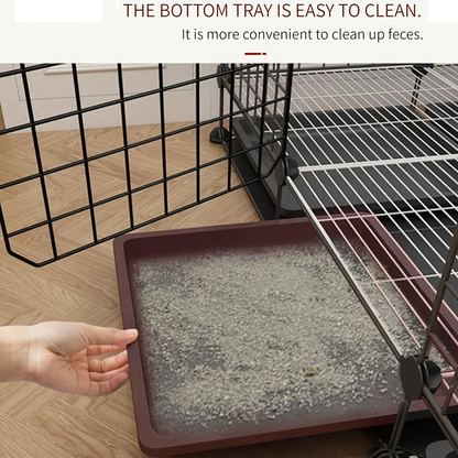 Small Animal Playpen & Pet Cage with Removable Tray | Indoor Outdoor Enclosure for Rabbits, Chickens, Ducks, Birds & Small Pets – Secure Lock, Easy Assembly, 29x15x18"