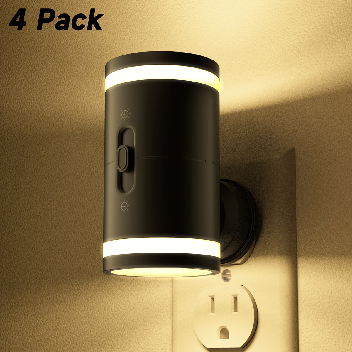 LED Night Light Plug In Dusk to Dawn Sensor, 5-120LM Adjustable Brightness, 3 Color Temperatures