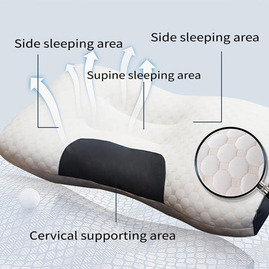 Bed Pillow Set of 2 Contoured Side-Sleeper Pillows with Removable Washable Covers in Five Colors