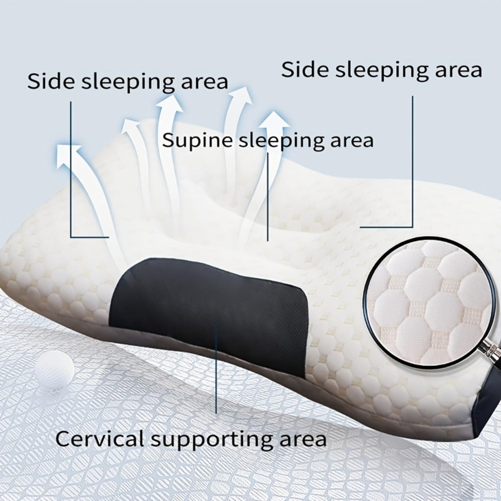 Bed Pillow Set of 2 Contoured Side-Sleeper Pillows with Removable Washable Covers in Five Colors