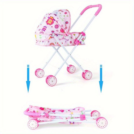 Baby Doll Set with Stroller 12 Realistic 11 Inch Baby Dolls – Doll Car & Accessories Included, Pink or Purple, Ultimate Nurturing Play Gift for Girls Kids Ages 3+ Birthday Christmas Holiday