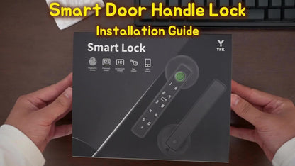 Smart Door Lock Handle with Fingerprint, Keypad, IC Card, App and Key in Single or Double Row Options