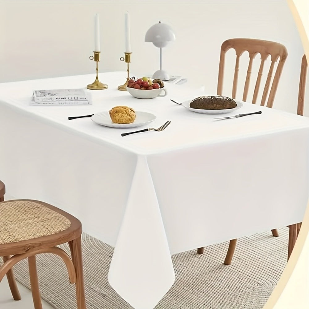 White Rectangular Tablecloth Set with Ten 60 x 102-Inch Covers for Banquet and Party Tables