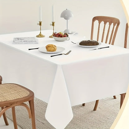 White Rectangular Tablecloth Set with Ten 60 x 102-Inch Covers for Banquet and Party Tables