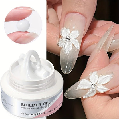 Builder Gel for Nail Extensions and 3D Sculpting, 60g Jar in Clear or Milky White for UV or LED Lamp Curing
