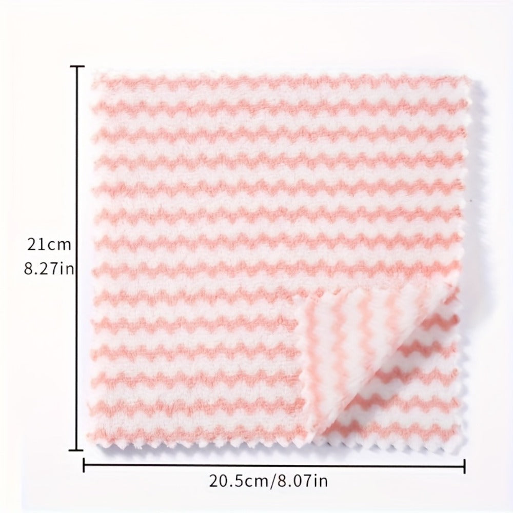 Eighteen-Pack Microfiber Cleaning Cloths with Knit Texture and Assorted Colors for Kitchen and Home Use