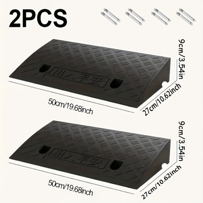 Curb Ramp Heavy Duty Plastic 3000 lb Portable Lightweight for Car SUV Motorcycle Bike Wheelchair Scooter Driveway Sidewalk Loading Dock Garage Outdoor Use Mobility Aid Ramp 2/4 Pack Black