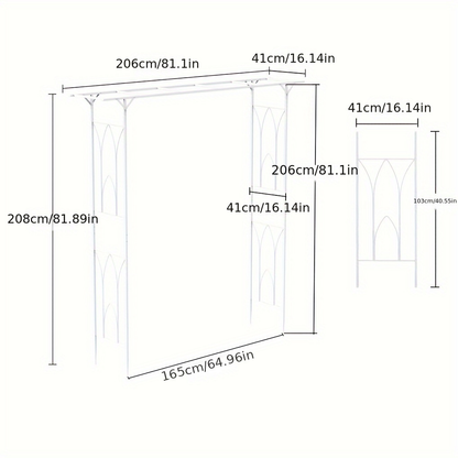 Wedding Arch Metal Garden Arbor Pergola Rose Trellis Backdrop Stand