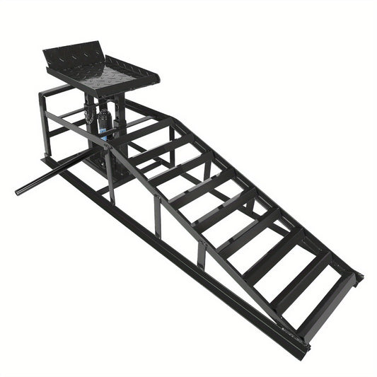 Hydraulic Vehicle Ramps 11,000 lb 5T Low Profile Heavy Duty Lift Service Ramps for Truck Trailer Garage – Adjustable Height, 1 Pack & 2 Pack, Red & Black