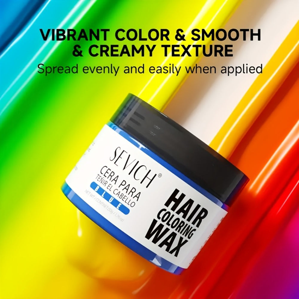 Temporary Hair Color Wax with Strong-Hold Styling Formula in Ten Shades for Parties and Costumes
