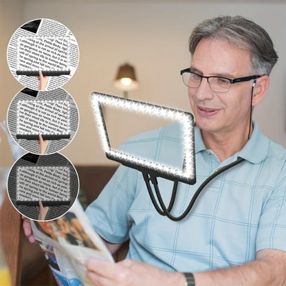Hands-Free 5X Page Magnifier with 43 LEDs, Flexible Neck Stand and 9.5 x 7.5-Inch Viewing Area