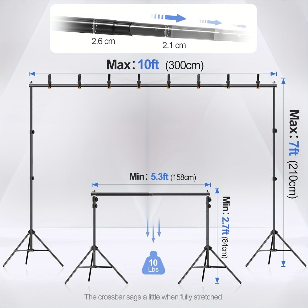 Backdrop Stand EMART 10 x 7-Foot Telescoping Tripod Frame with Adjustable Crossbar and Carry Bag