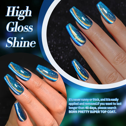Gel Nail Polish 6-Color 9D Polaris Magnetic Set with Six 10ml Glass-Water-Light Shades for Nail Art
