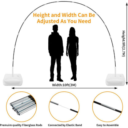 Balloon Arch Kit Stand Set with Water-Fillable Base, Adjustable 9FT Tall 10FT Wide Balloon Column Stand for Wedding Birthday Party Christmas Graduation Decorations