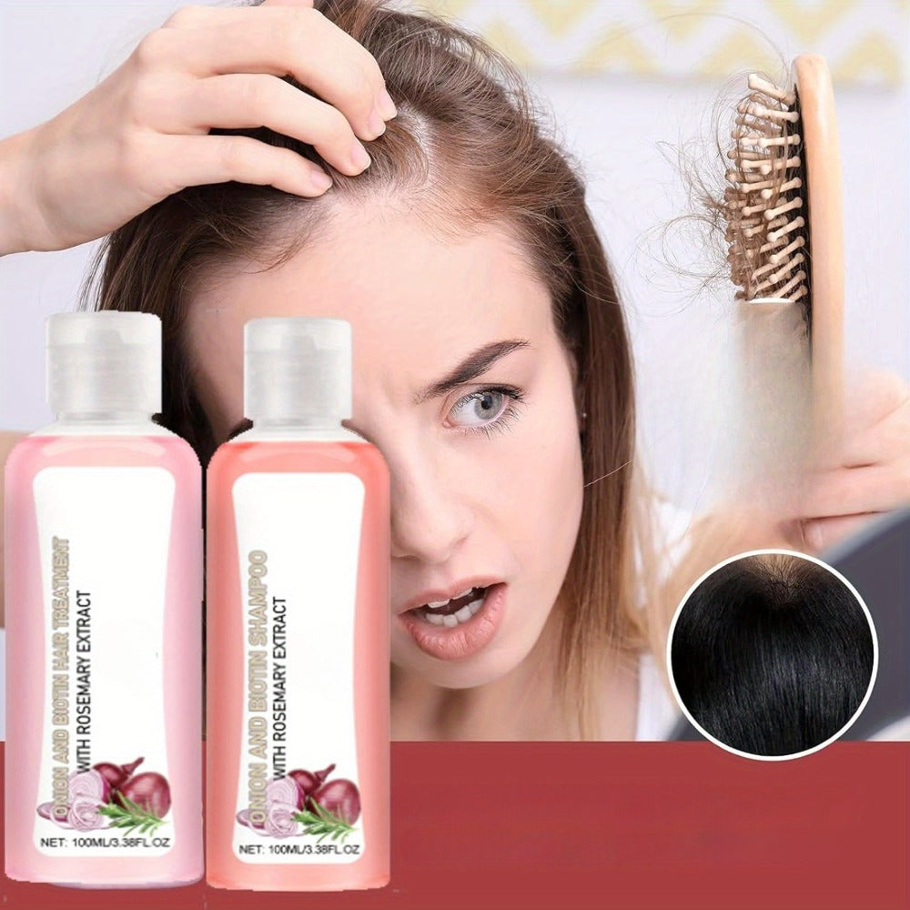 Three-Piece OUIHOE Hair Care Set with Shampoo, Conditioner and Coordinated Capsule Product Pack