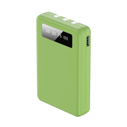 Slim Power Bank 5000mAh / 10000mAh with Built-in USB-C Cable, Charges 4 Devices Simultaneously, LED Indicator – Ultra-Compact Portable Charger for iPhone, Android, Travel, Everyday Carry