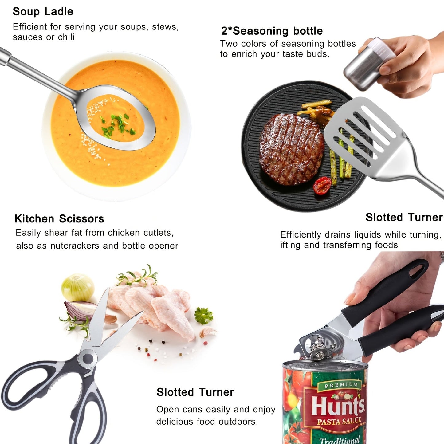 Camping Cookware Set, 31-Piece 304 Stainless Steel Camp Kitchen Tool Kit with Knives, Board and Organizer Bag