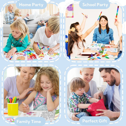 Twenty-Six Mini Coloring Books for Kids with Dinosaur, Mermaid, Animal, Food and Activity Themes