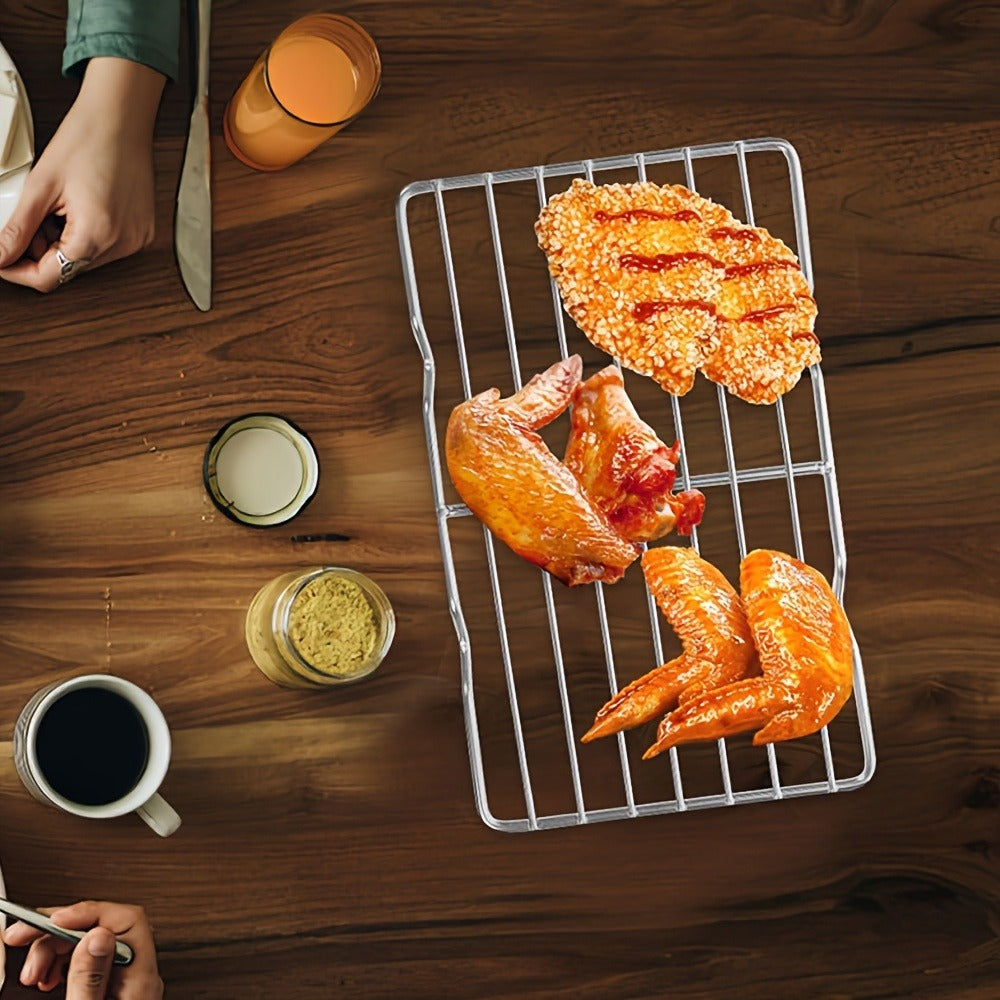 Two-Piece Carbon Steel Cooling Rack Set in Two Sizes for Cookies, Cakes, Roasting and Grilling