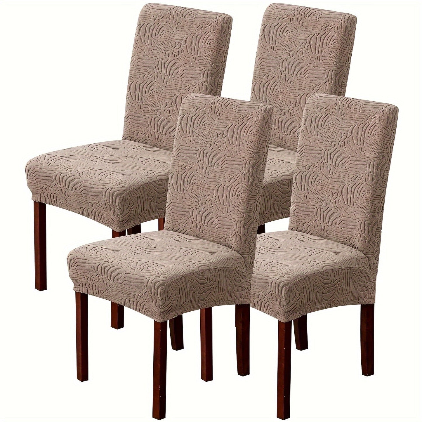 Chair Cover Set of 4 or 6 Stretch Jacquard Dining Slipcovers in Eight Available Color Choices