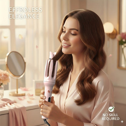 Automatic Rotating Curling Wand Hair Styling Tool with 150-210 C Settings and Three Color Options