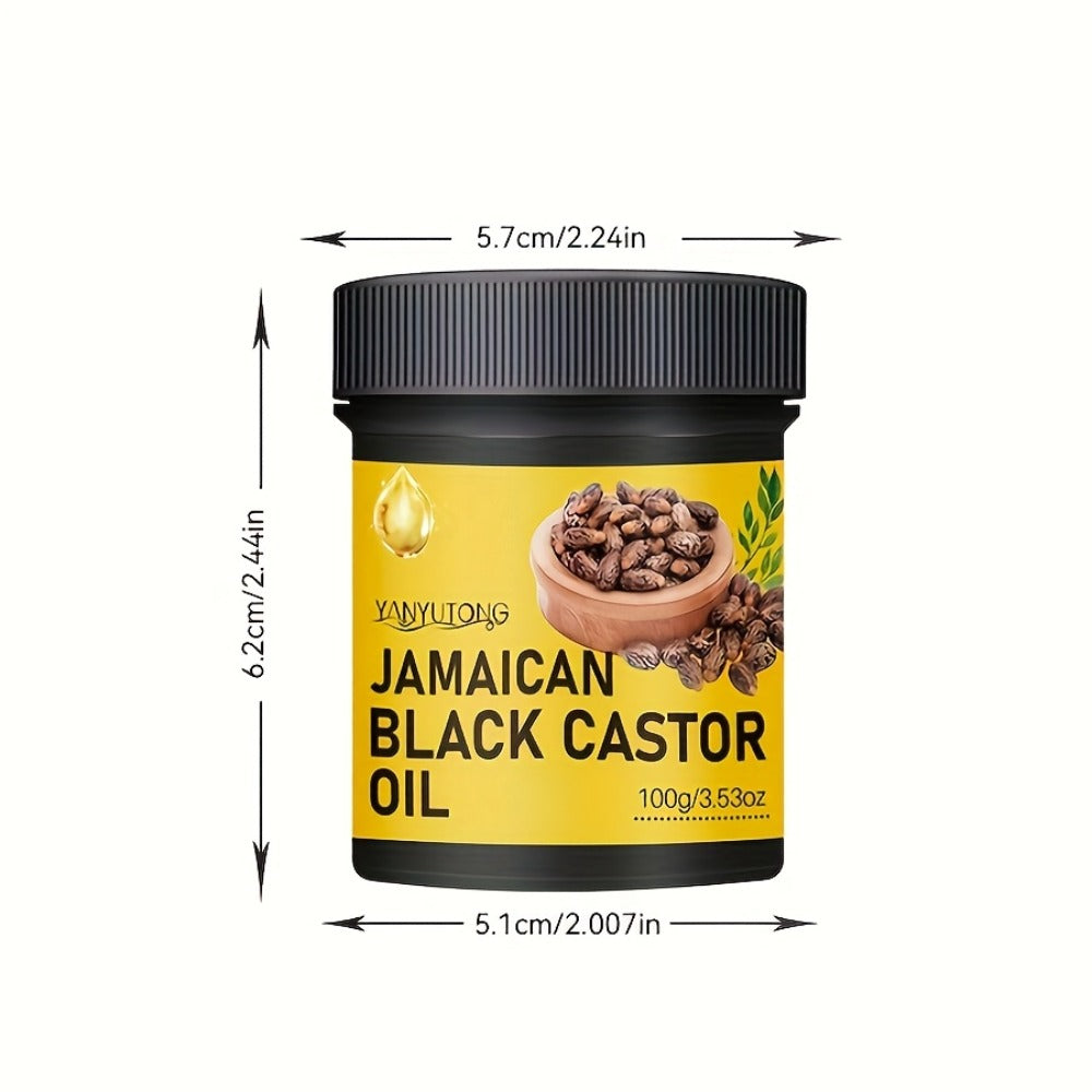 Hair Oil YANYUTONG Jamaican Black Castor 100g Yellow-Label Jar with Black Screw Lid for Hair and Scalp Application
