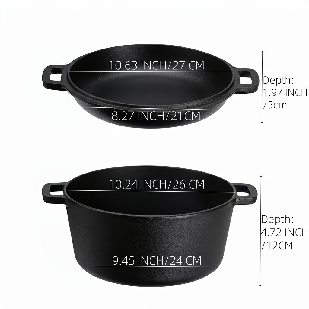 Cast Iron Cookware Collection with Eight Skillet, Dutch Pot, Griddle, Baking Tray and Set Configurations
