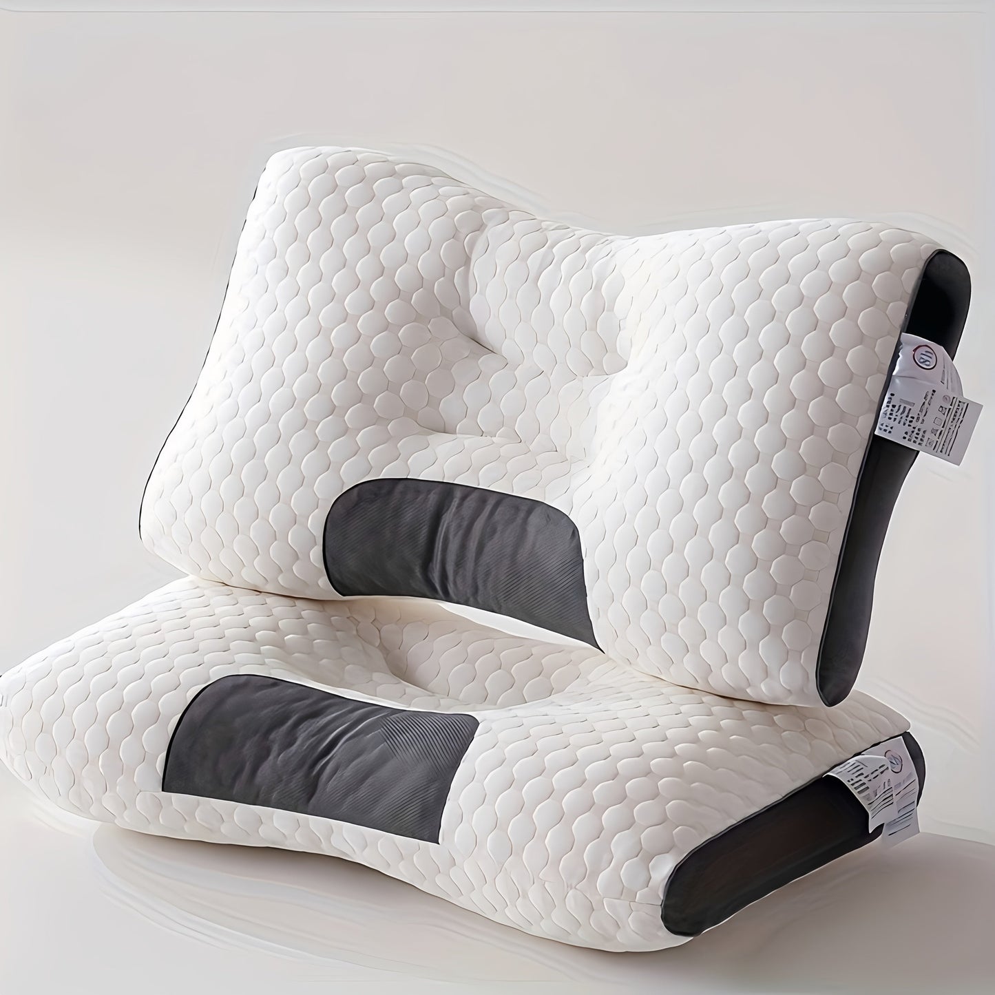 Neck Pillow for Sleeping Set of 2 Ergonomic Cervical Support Pillow Soft Adjustable Contour Design Washable Cover Premium Filling for Side Back Stomach Sleepers