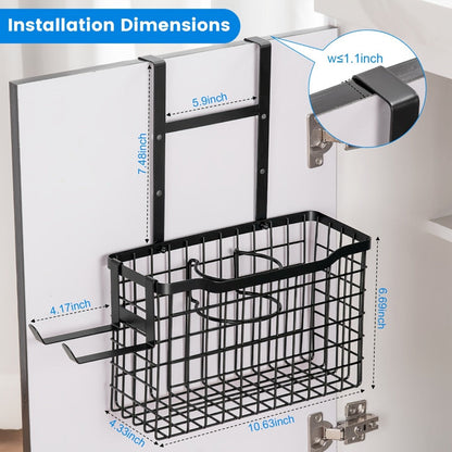 Hair Tool Organizer Wall Mounted Holder for Hair Dryer Curling Iron Straightener 3 Adjustable Heights Bathroom Storage