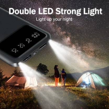 Power Bank 20000mAh with Dual USB Output, USB-C and Micro Input, 5V/2.1A and Digital Display